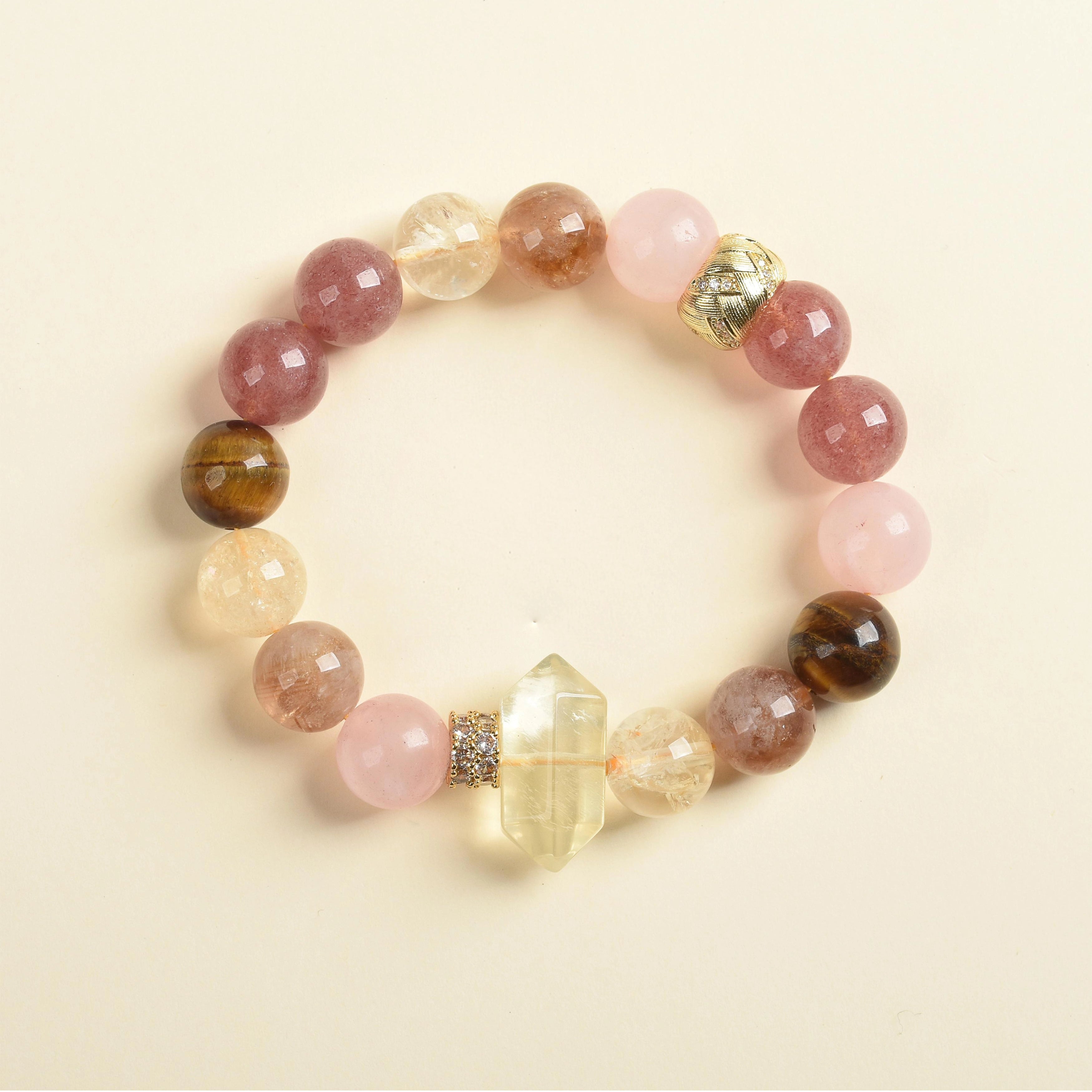 新品优惠 | 草莓晶 淺粉晶 白水晶 黃髮晶 | 天然水晶手鍊