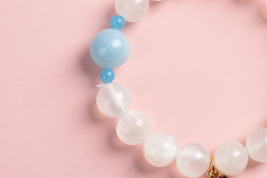 新品优惠 | 月光石 白玉髓 海藍寶 | 天然水晶手鍊