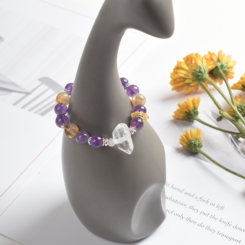 新品优惠 | 紫水晶 黃髮晶 白水晶 淺粉晶 | 天然水晶手鍊