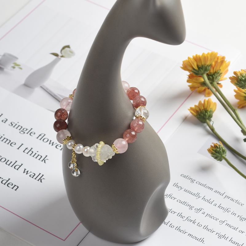 新品优惠 | 草莓晶 海藍寶 粉貝 綠玉髓 | 天然水晶手鍊