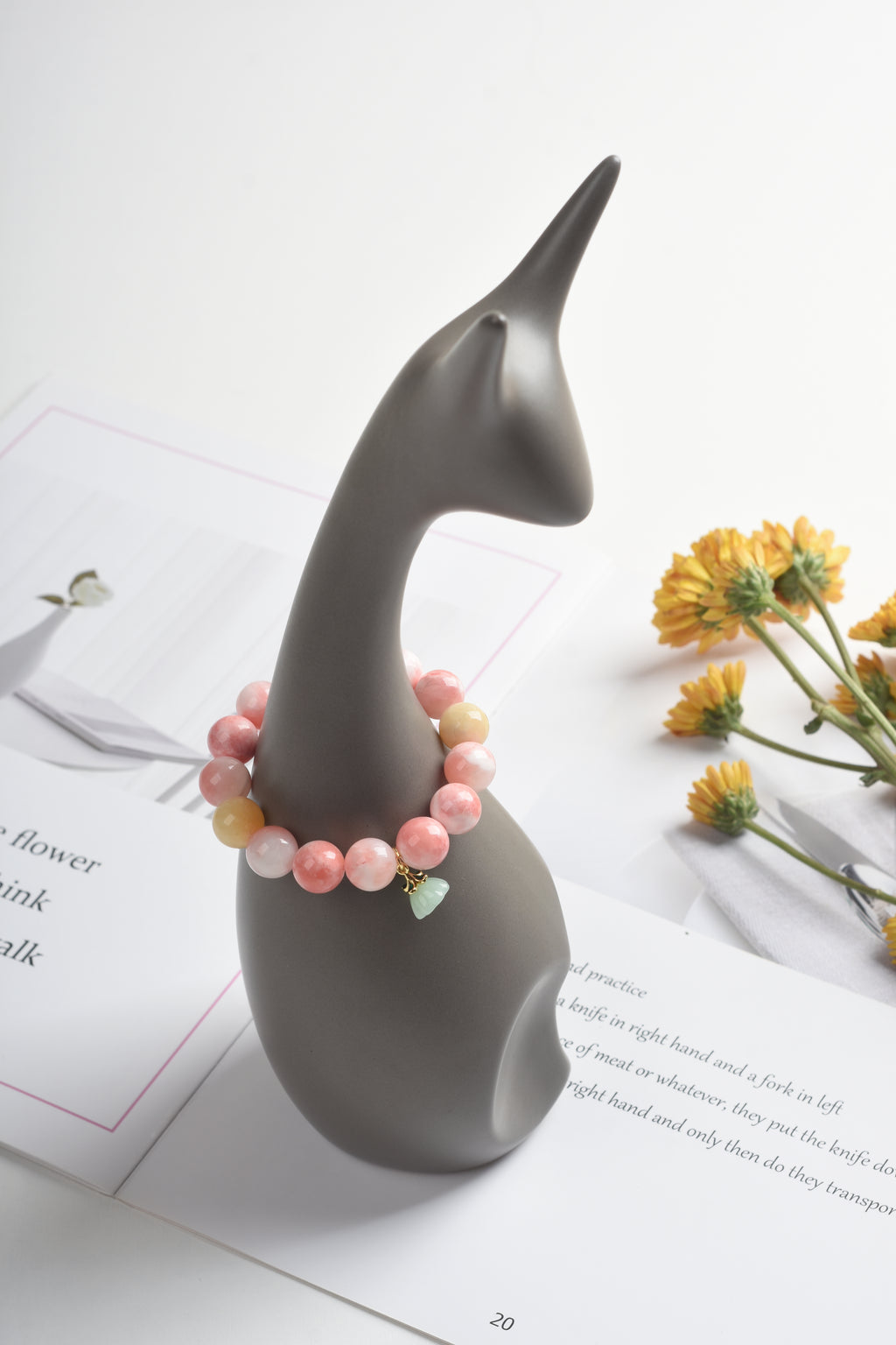 New Arrival Special Offer | Cherry Blossom Agate, Beige Jade, Pink Clay, Green Chalcedony | Natural Crystal Bracelet