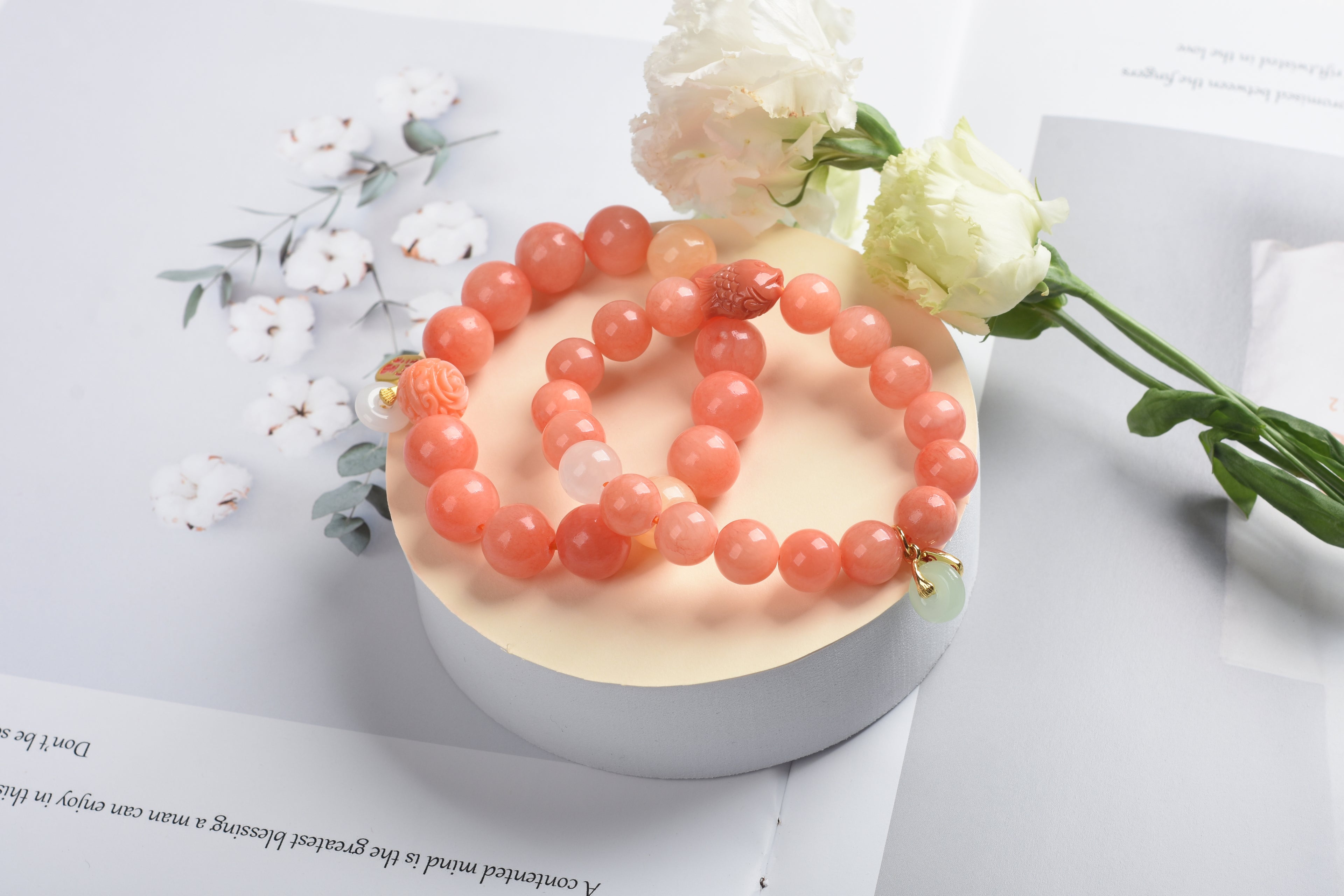 新品优惠 | 太陽石 粉貝  綠玉髓 | 天然水晶手鍊