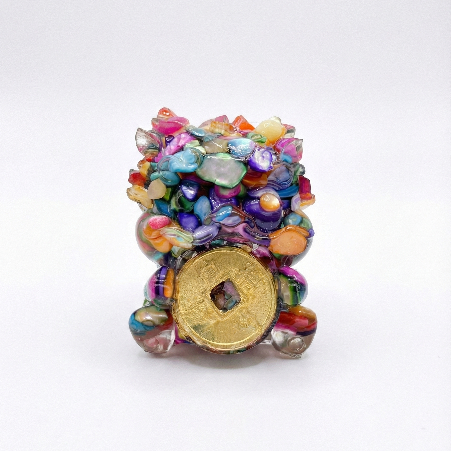 招財貔貅 | 海藍寶 淺粉晶 綠松石 藍砂石 青金石 東陵玉 紅綠寶 白水晶 七彩貝殼  | 動物水晶擺件