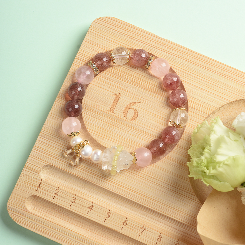 新品优惠 | 草莓晶 海藍寶 粉貝 綠玉髓 | 天然水晶手鍊